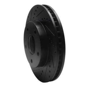 Chevrolet Blazer Brake Rotor (1) - Front Left - R1 Concepts - Drilled & Slotted - Black - `97-`05